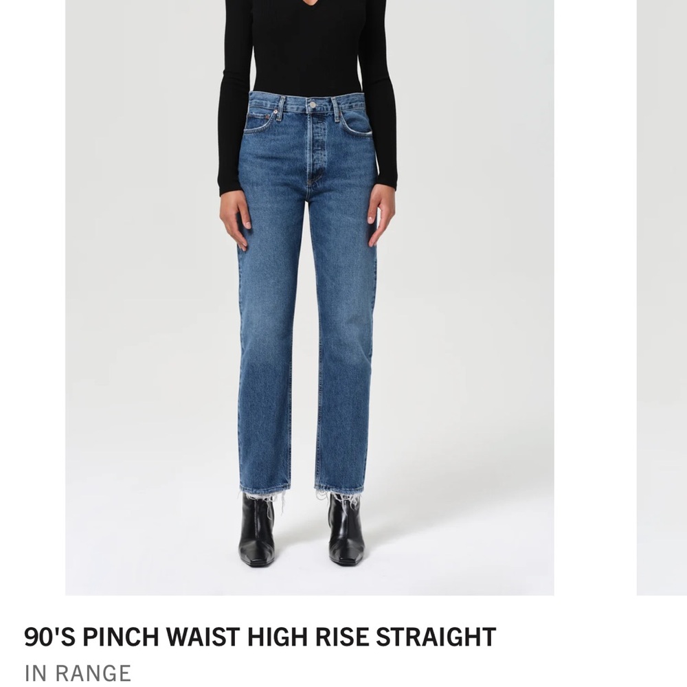 Agolde Women's Blue High Rise Straight Jeans